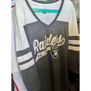 NFL Team Apparel Women’s Raiders 3/4 Sleeve Shirt Size V-Neck Small S new